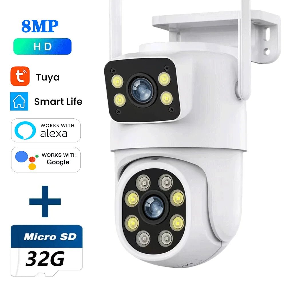 10mp lente dupla tuya wifi câmera ptz ao ar livre 4k sem fio tela dupla câmera de segurança rastreamento automático monitoramento vigilância vídeo - LUFT SECURITY LTDA8MP Add 32G Card10mp lente dupla tuya wifi câmera ptz ao ar livre 4k sem fio tela dupla câmera de segurança rastreamento automático monitoramento vigilância vídeo