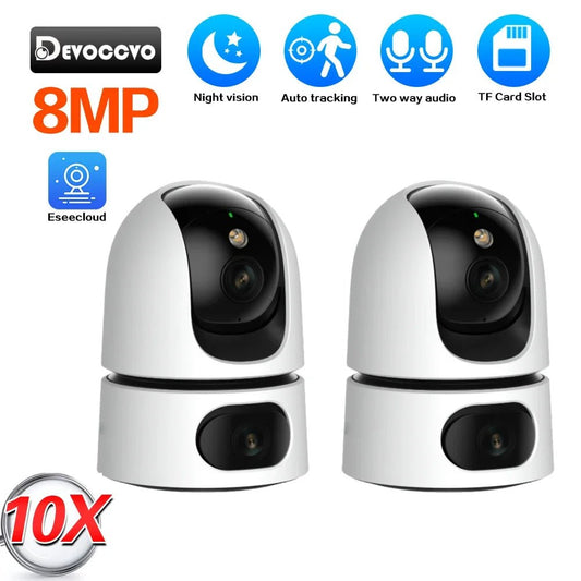 10x zoom 4k wifi câmera ip lente dupla casa inteligente rastreamento automático cctv câmera de vigilância sem fio segurança monitor do bebê cam - LUFT SECURITY LTDA2Pcs Camera No Card10x zoom 4k wifi câmera ip lente dupla casa inteligente rastreamento automático cctv câmera de vigilância sem fio segurança monitor do bebê cam