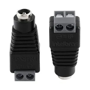 Plug P4 Fêmea Intelbras - Conector de Alimentação CFTV Kit 10 Peças