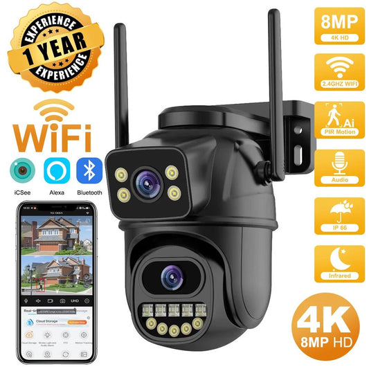 4k 8mp hd wifi câmera ptz ao ar livre 4mp lente dupla tela ai rastreamento automático câmera ip cctv áudio vídeo vigilância p2p icsee - LUFT SECURITY LTDA8MP NO SD Card4k 8mp hd wifi câmera ptz ao ar livre 4mp lente dupla tela ai rastreamento automático câmera ip cctv áudio vídeo vigilância p2p icsee