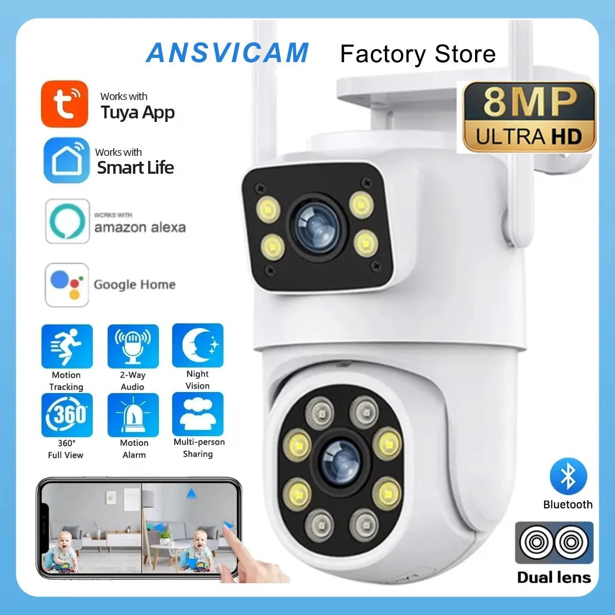 4k 8mp tuya lente dupla ptz wifi câmera full hd tela dupla ai humano rastreamento automático ao ar livre 4mp câmera de vigilância de vídeo de segurança - LUFT SECURITY LTDA4MP Add 128G Card4k 8mp tuya lente dupla ptz wifi câmera full hd tela dupla ai humano rastreamento automático ao ar livre 4mp câmera de vigilância de vídeo de segurança