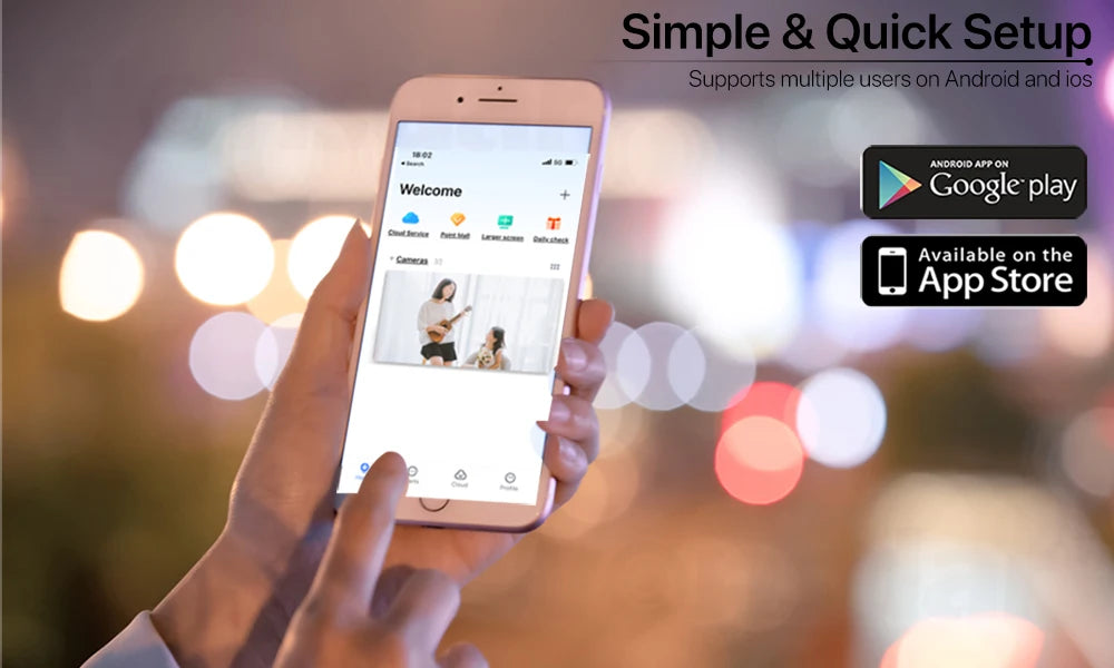 Câmera de Segurança IP WiFi 4K Três Telas com Lente Dupla PTZ Detecção IA e IP66 À Prova D'Água iCsee