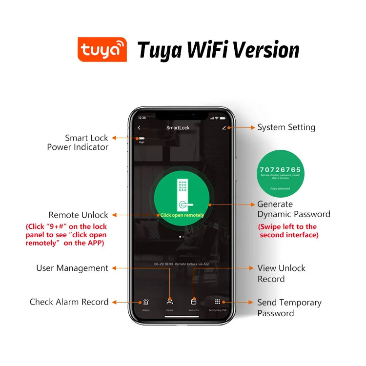 Raykube f005 ip65 à prova dip65 água tuya wifi fechadura eletrônica inteligente com impressão digital/cartão inteligente/senha/chave/desbloqueio de aplicativo