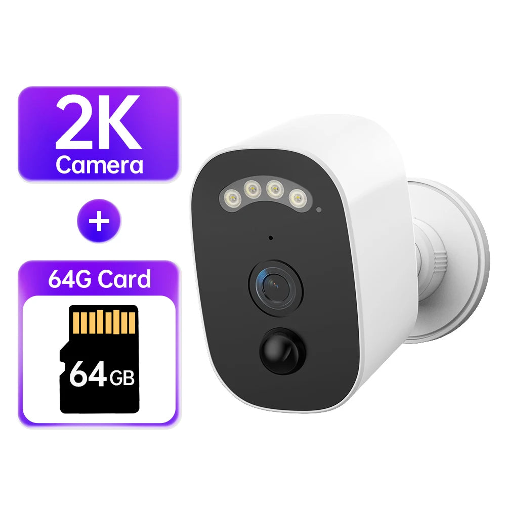 Câmera Solar Externa JOOAN 2K HD com Wi-Fi 2.4G, Vigilância Sem Fio, Detecção Humana e Vídeo Noturno Colorido com Áudio e Bateria