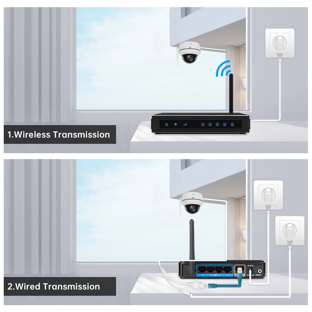 5mp wifi dome câmera ptz 5x zoom óptico câmera ip rastreamento humanóide conversa bidirecional sem fio câmeras de vigilância de segurança em casa