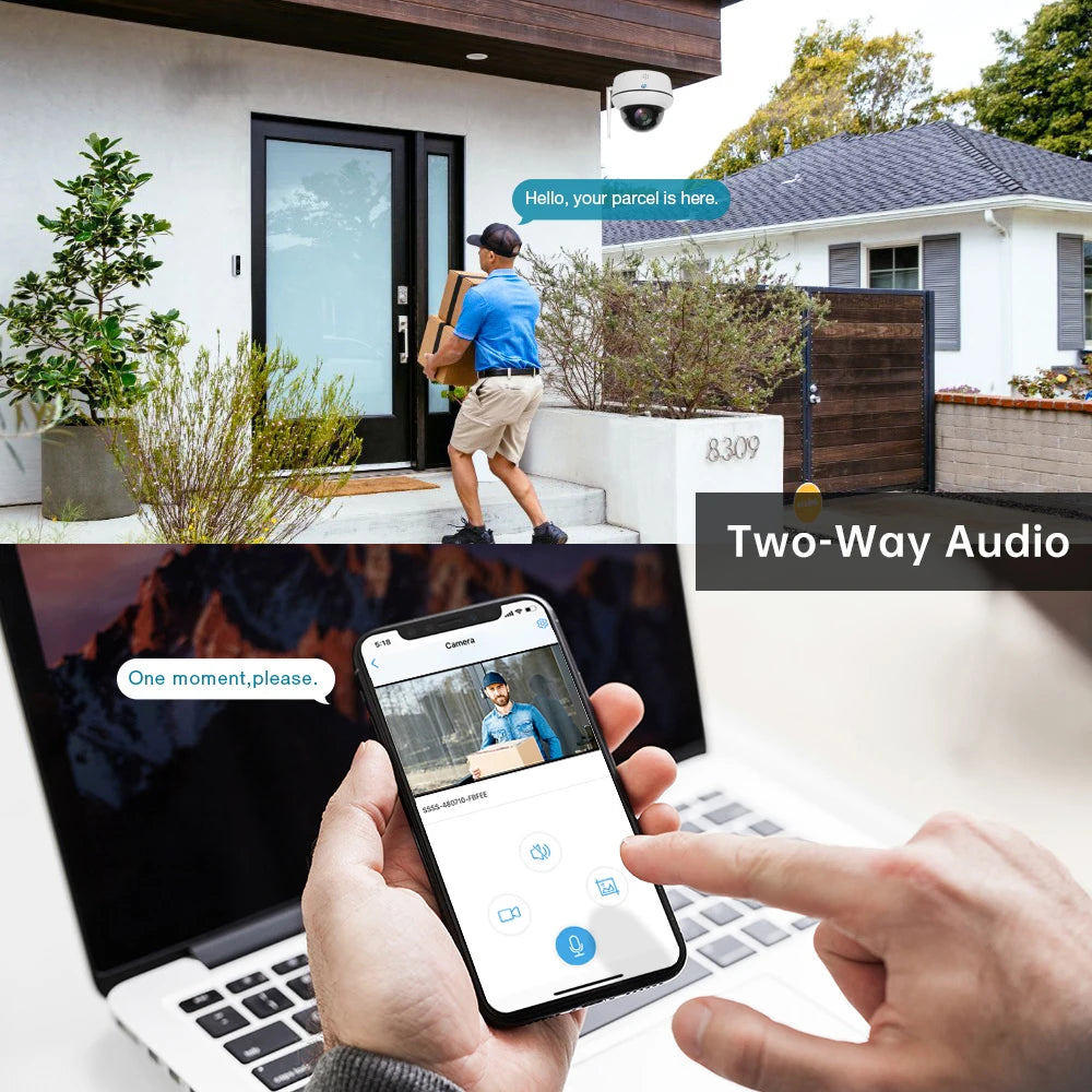 5mp wifi dome câmera ptz 5x zoom óptico câmera ip rastreamento humanóide conversa bidirecional sem fio câmeras de vigilância de segurança em casa