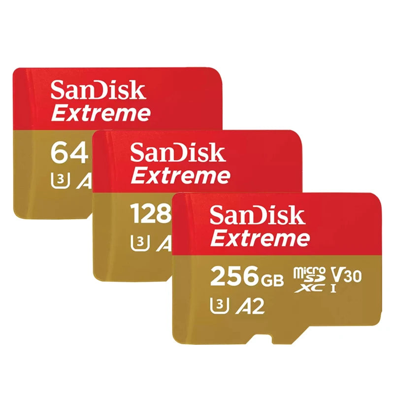 Sandisk ultra micro cartão sd 128gb 256gb u3 4k v30 a2 classe 10 UHS-1 cartão flash 512gb 64gb 1tb cartão microsd/tf para câmera do telefone