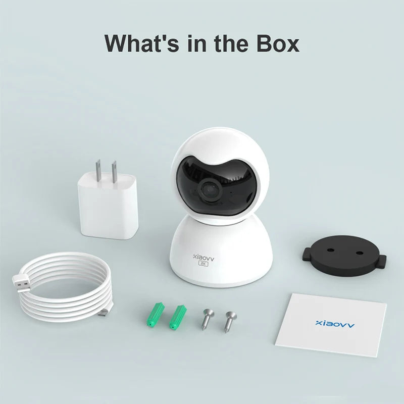Câmera XIAOVV XVV-3630S-Q2 2K 3MP WiFi 360° Pan Tilt Rastreamento Visão Noturna Bebês Pets