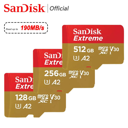 Sandisk ultra micro cartão sd 128gb 256gb u3 4k v30 a2 classe 10 UHS-1 cartão flash 512gb 64gb 1tb cartão microsd/tf para câmera do telefone