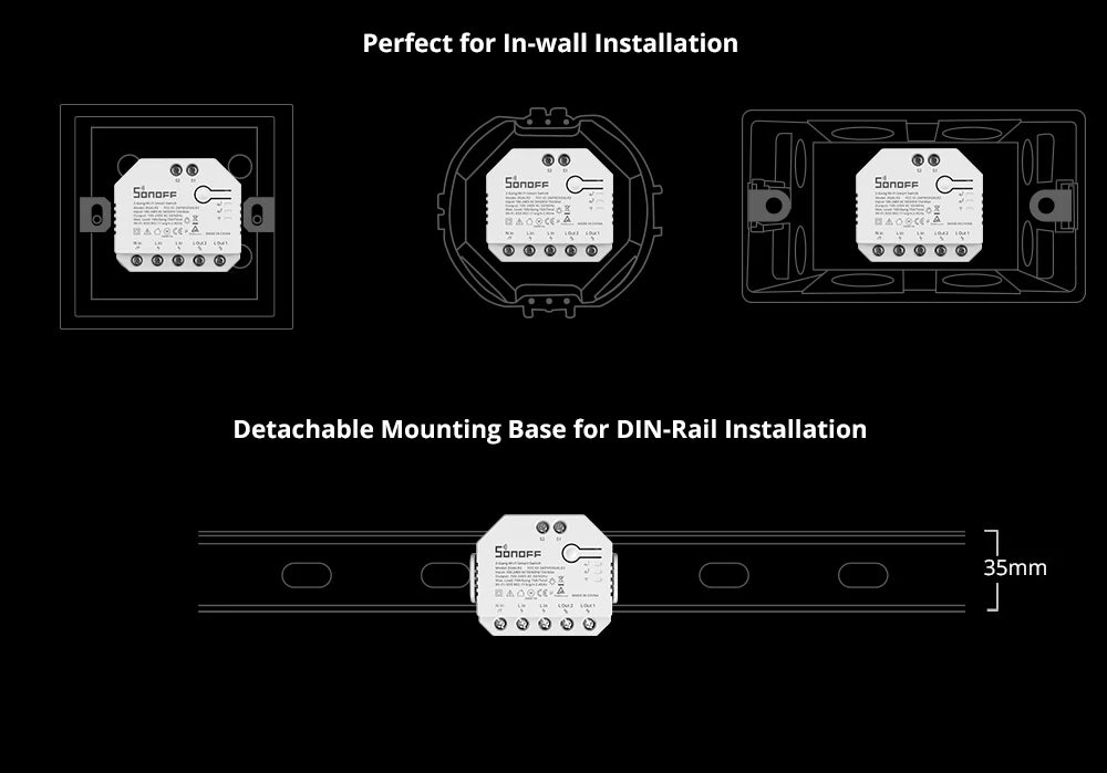 Sonoff duplo r3 relé duplo wifi interruptor inteligente controle em dois sentidos medição de energia rolo tons motor cortinas elétricas interruptor