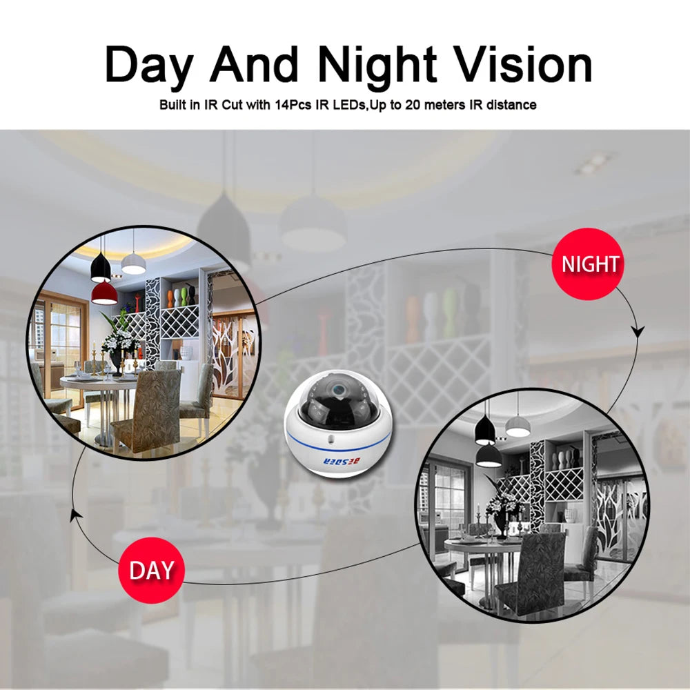 Besder h.265 5mp 2592*1944 câmera ip à prova de vandalismo câmera de vigilância vídeo dome cctv h.265 5mp 3mp 2mp câmera ip dc 12v 48v poe