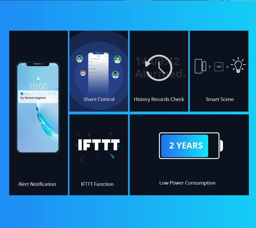 Sensor de Porta e Janela SONOFF DW2-RF 433MHz - Sem Fio - Automação Residencial