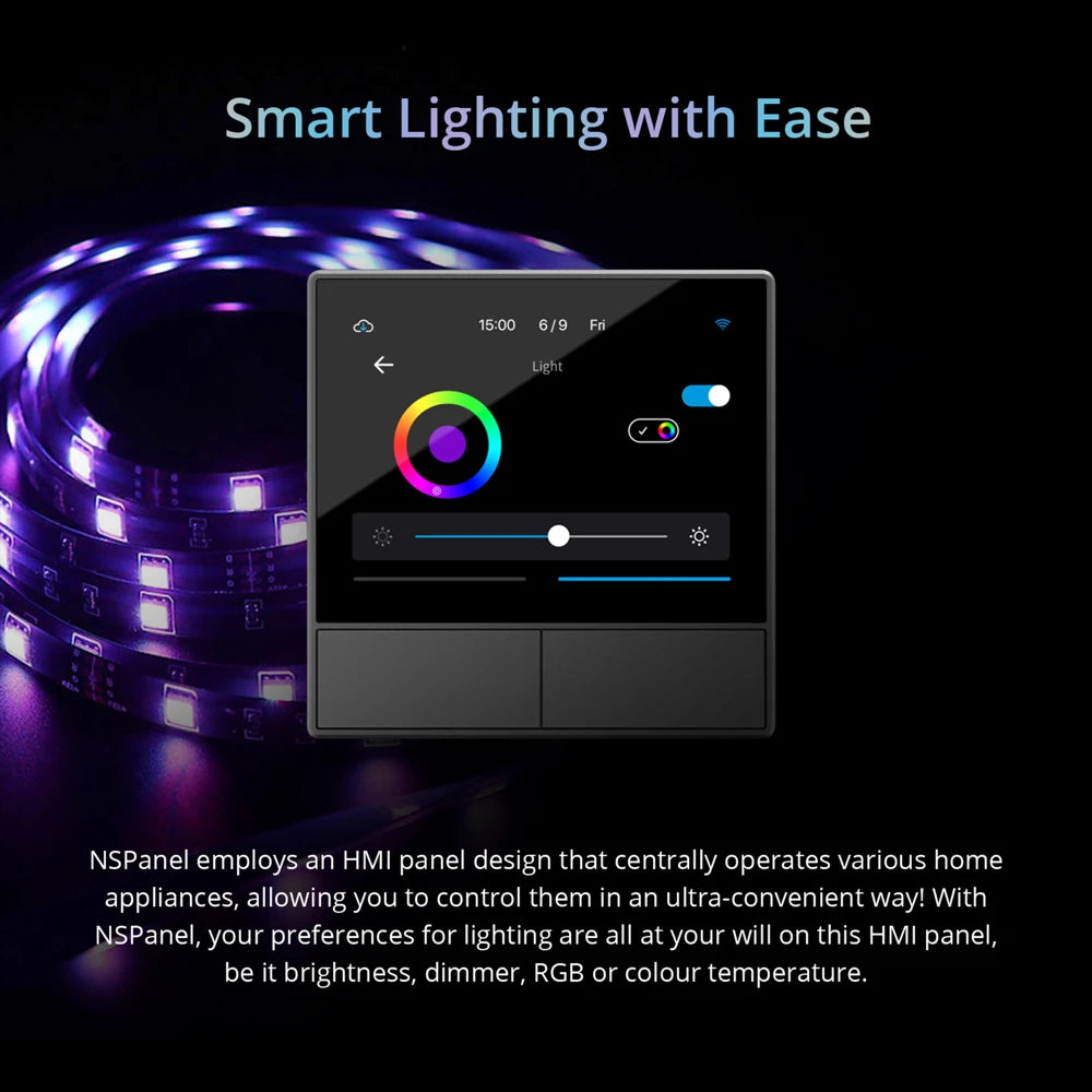 SONOFF NSPanel – Painel Touchscreen 3,5" WiFi com Controle de Cenas, Termostato e Display Meteorológico