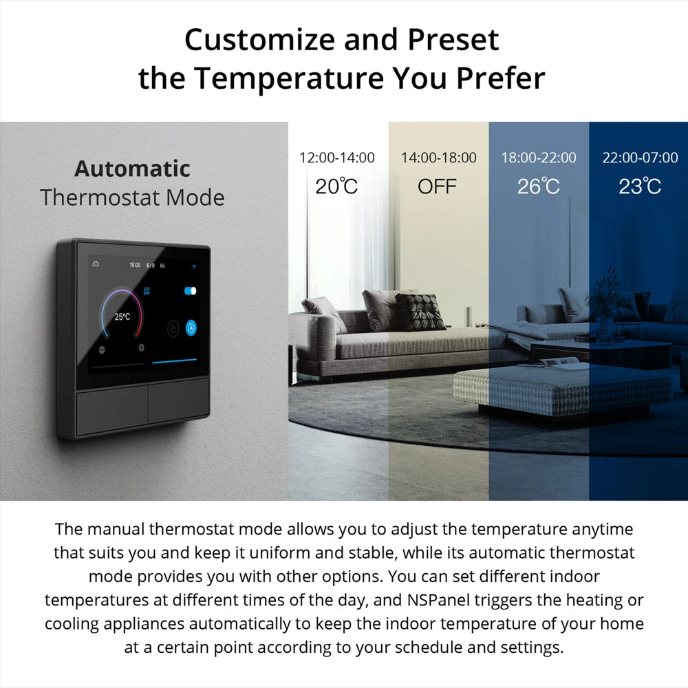 SONOFF NSPanel – Painel Touchscreen 3,5" WiFi com Controle de Cenas, Termostato e Display Meteorológico