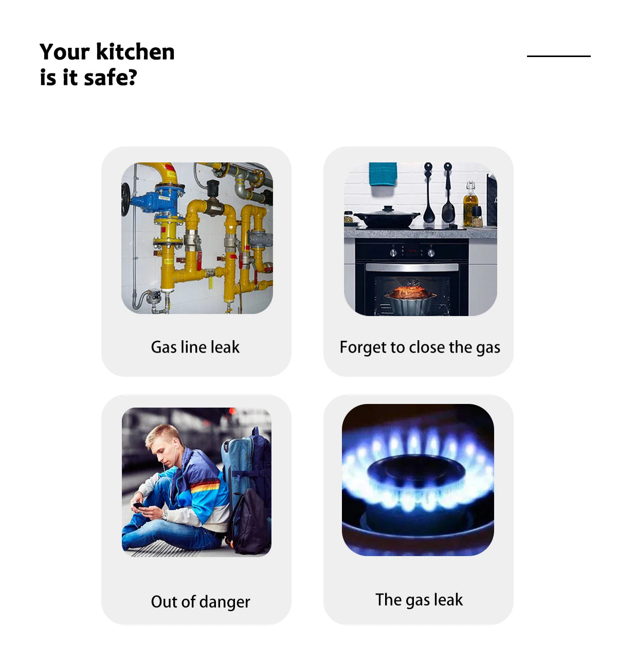 Tuya-Home Detector De Gás GLP, Alarme De Vazamento De Gás Natural, Display LED, Sensor De Vazamento, Controle APP Vida Inteligente, WiFi