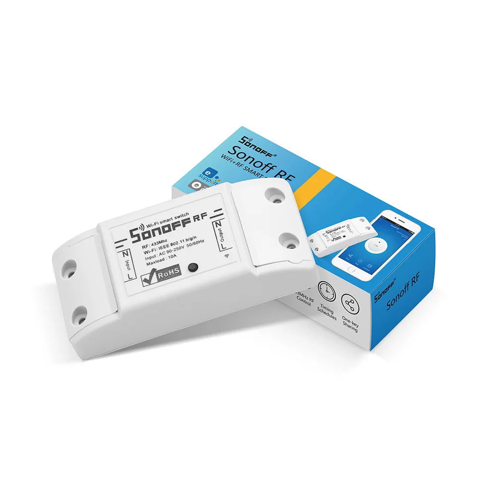 Interruptor Inteligente SONOFF RF R2 WiFi + RF 433MHz - Controle Remoto - Automação Residencial