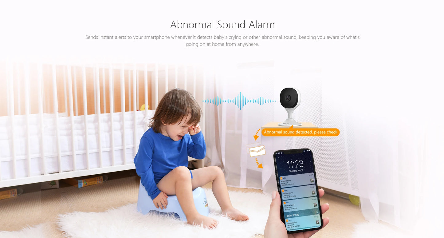 Câmera Interna WiFi 3MP IMOU Cue 2E | Detecção Humana, Alexa, Google e Monitor de Bebê