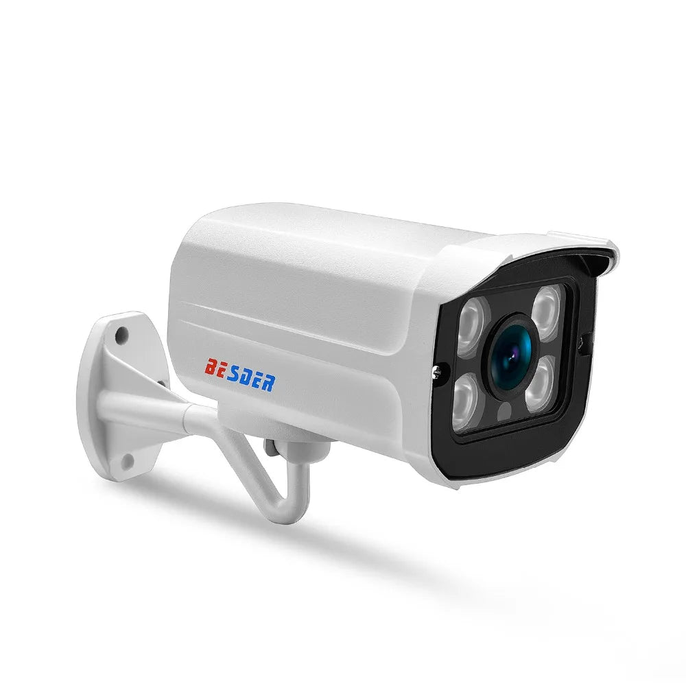Câmera IP PoE Bullet 2MP/3MP/5MP/8MP com Detecção Humana H.265 ONVIF IP66 Visão Noturna 30m - BESDER