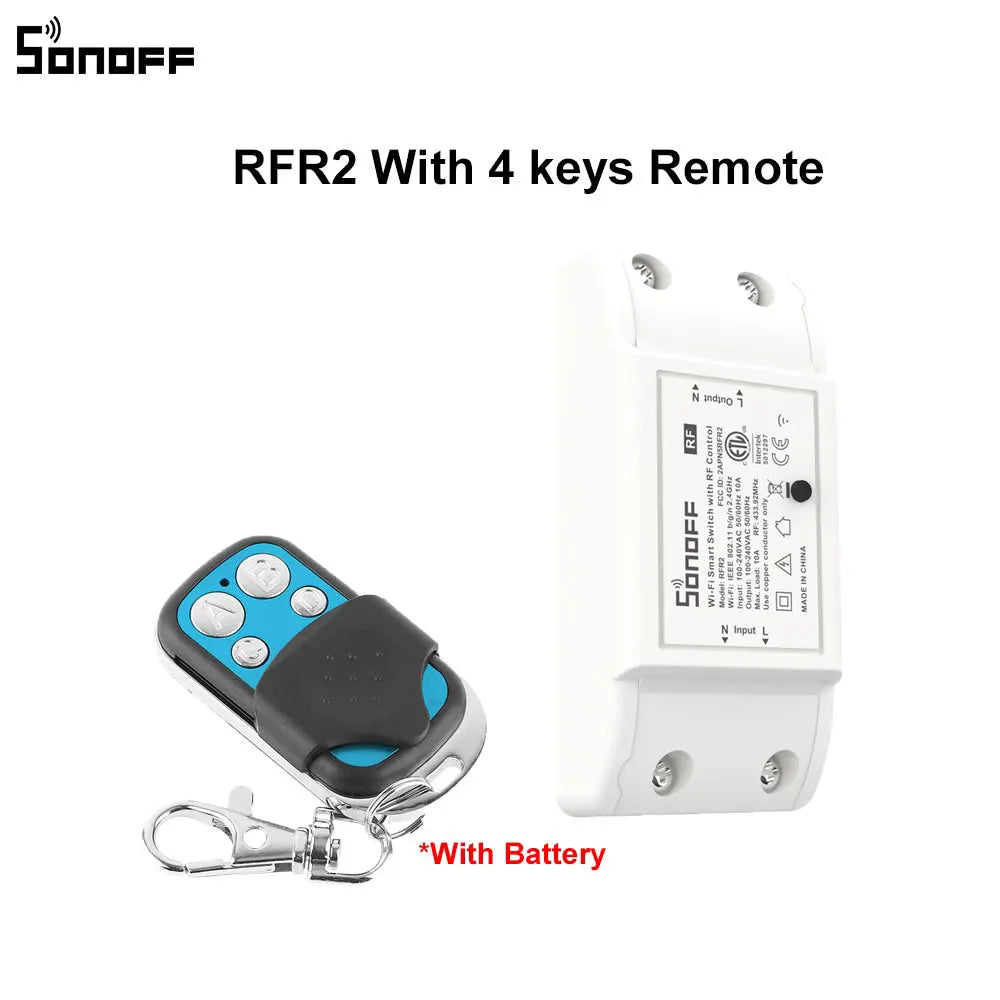 Interruptor Inteligente SONOFF RF R2 WiFi + RF 433MHz - Controle Remoto - Automação Residencial