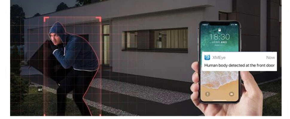 Câmera IP Dome XM 2MP WiFi - Áudio Bidirecional - Detecção Humana - Visão Noturna 30m - Interna