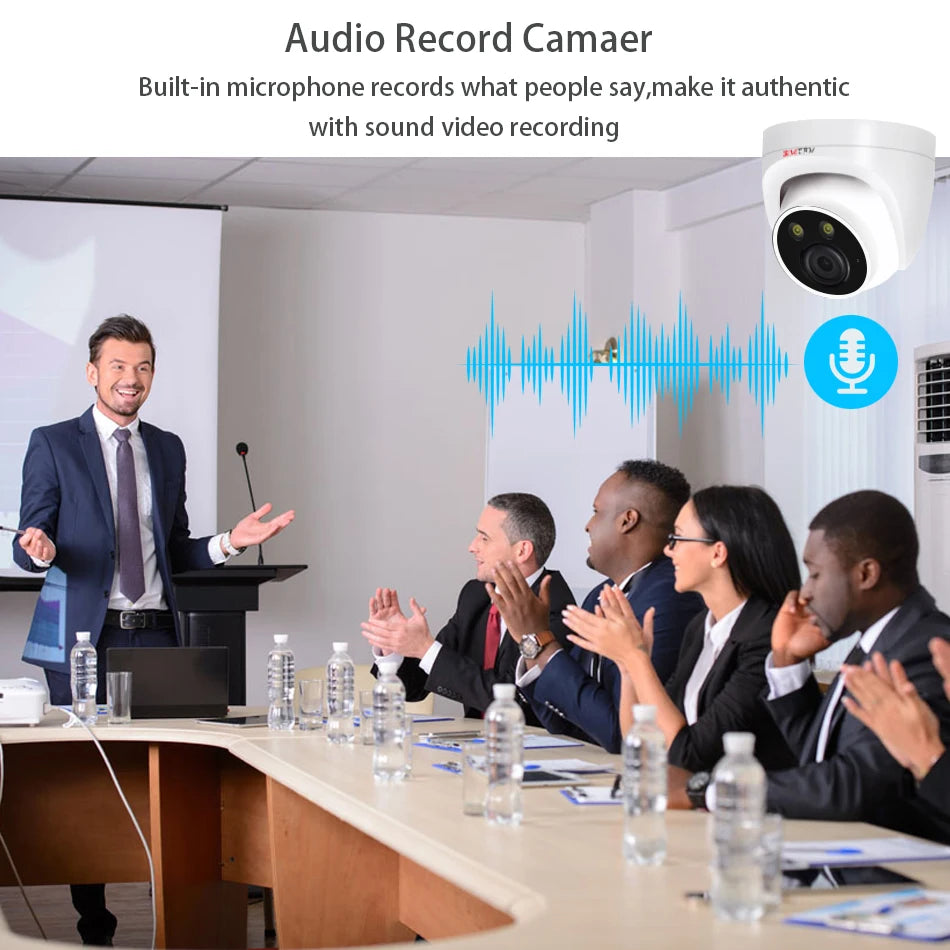 Câmera IP Dome PoE SIMICAM 8MP 4K - Onvif H.265 - Visão Noturna 30m - Detecção Humana - Áudio