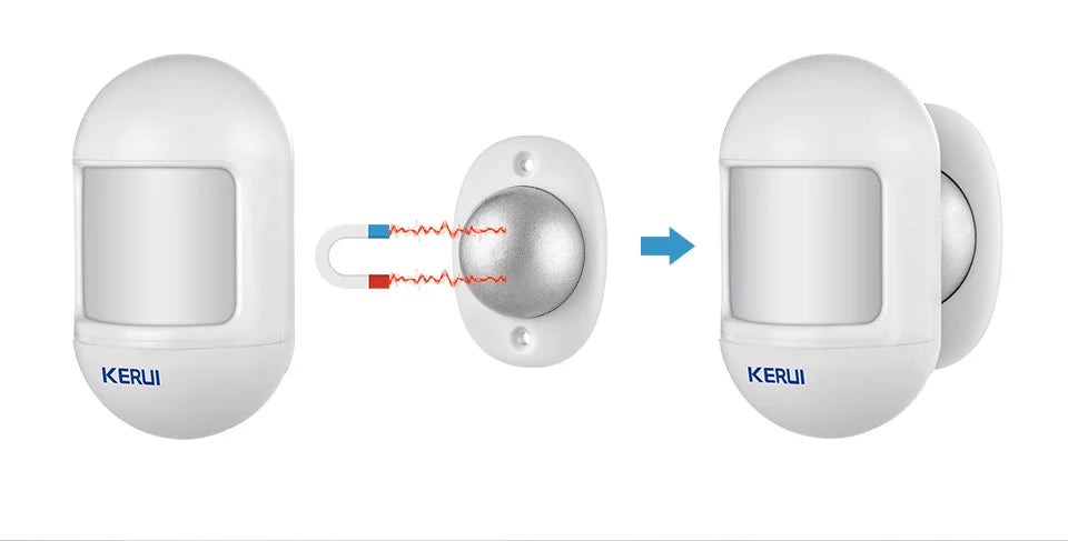 Sensor de Movimento PIR KERUI P831 Mini Sem Fio 433MHz para Sistema de Alarme GSM PSTN Detecção 12m - KERUI