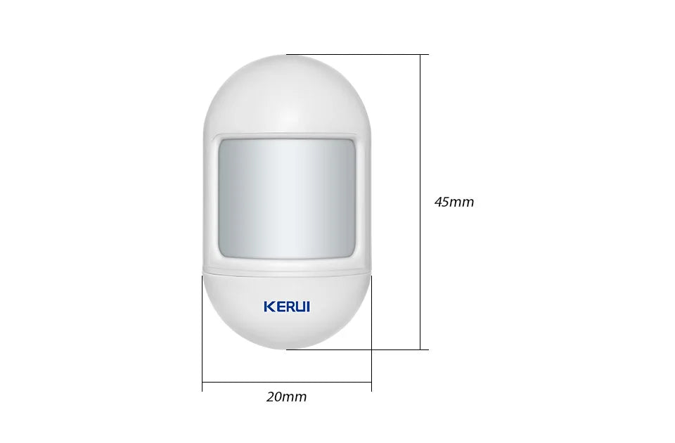 Sensor de Movimento PIR KERUI P831 Mini Sem Fio 433MHz para Sistema de Alarme GSM PSTN Detecção 12m - KERUI