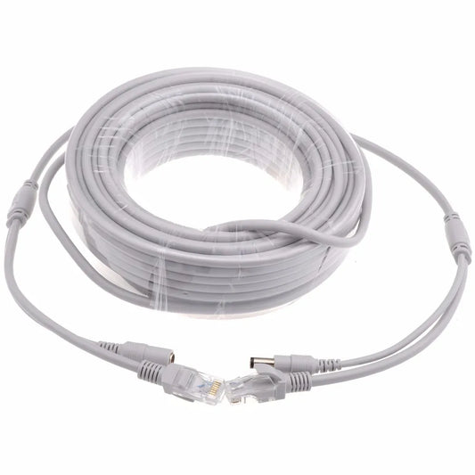 Cabo Ethernet RJ45+DC 2 em 1 Cat5e para Câmera IP PoE 5m/10m/20m/30m - SUSIKUM