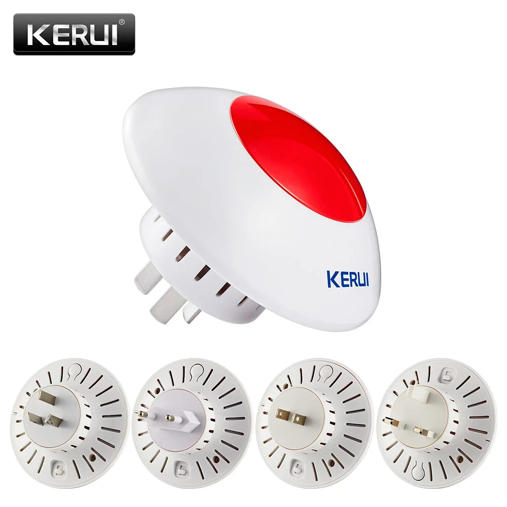 Sirene Interna Sem Fio KERUI J009 com Flash LED Estroboscópico Vermelho para Sistema de Alarme GSM - KERUI