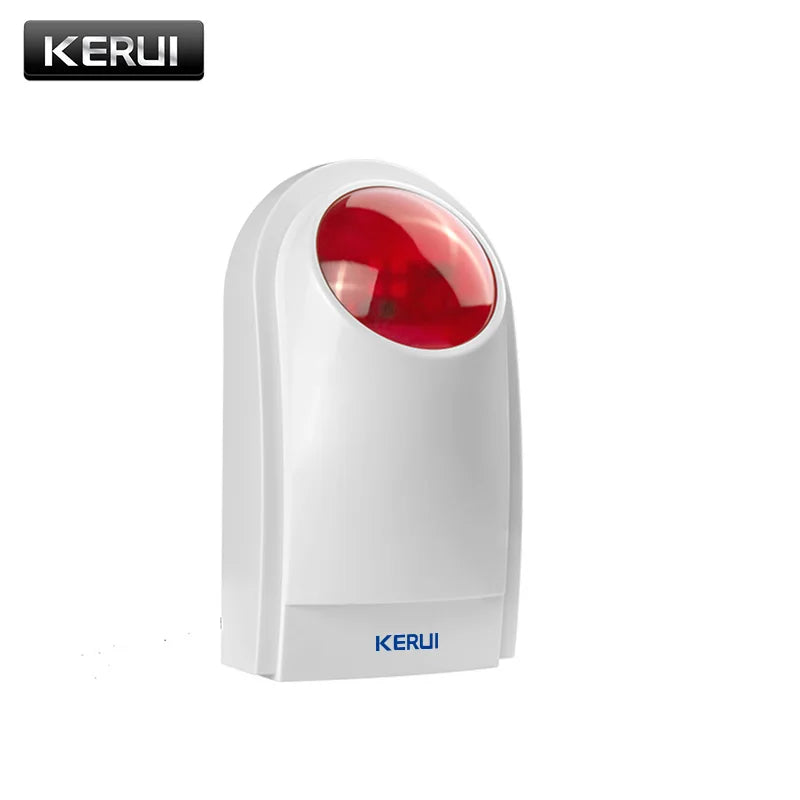 Sirene Externa Sem Fio KERUI J008 com Flash LED Estroboscópico para Sistema de Alarme GSM PSTN - KERUI