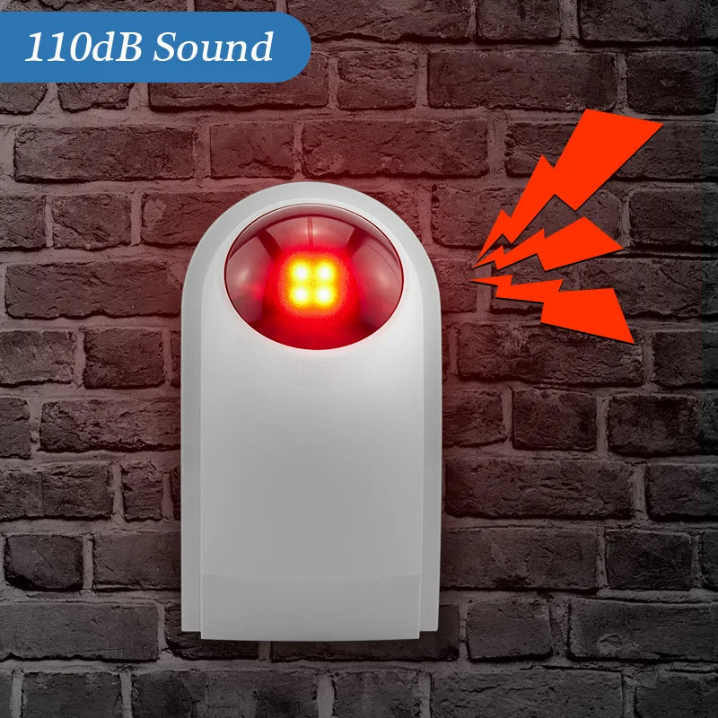 Sirene Externa Sem Fio KERUI J008 com Flash LED Estroboscópico para Sistema de Alarme GSM PSTN - KERUI