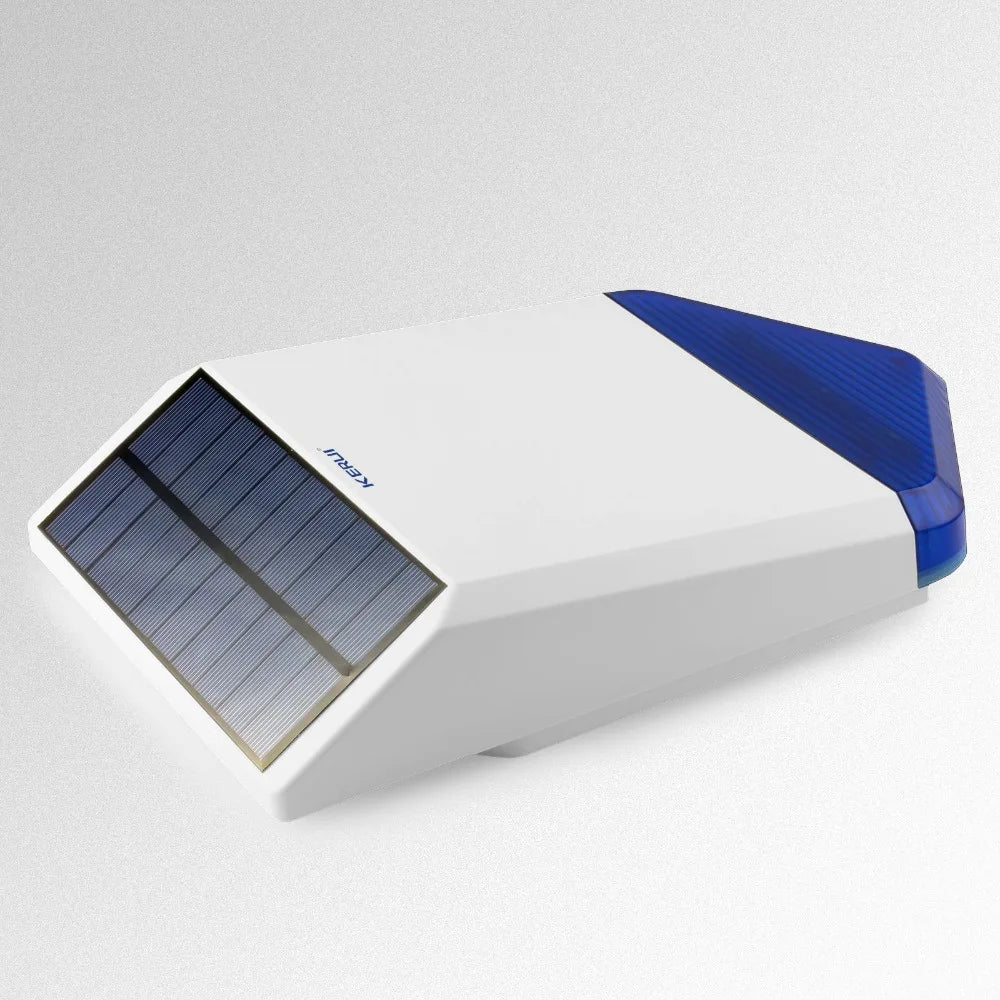 Sirene Solar Externa KERUI SJ1 110dB com Flash LED Estroboscópico Sem Fio para Sistema de Alarme - KERUI