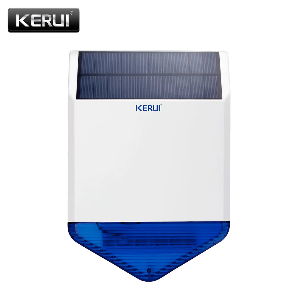 Sirene Solar Externa KERUI SJ1 110dB com Flash LED Estroboscópico Sem Fio para Sistema de Alarme - KERUI