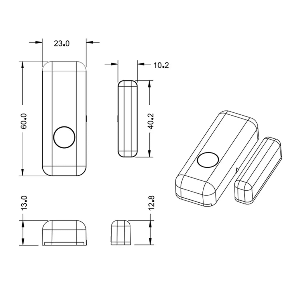 Sensor de Porta e Janela PGST 433MHz - Sistema de Alarme PG103 - Notificação App - Sem Fio