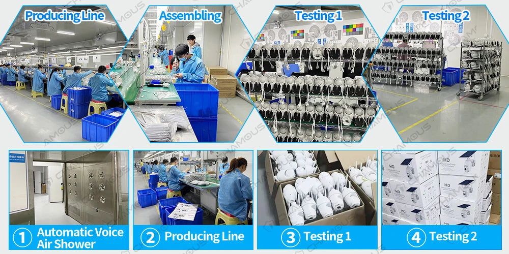 Câmera WiFi 12MP 6K Três Lentes Zoom 10x Rastreamento IA Visão Noturna Colorida CHAMOUS