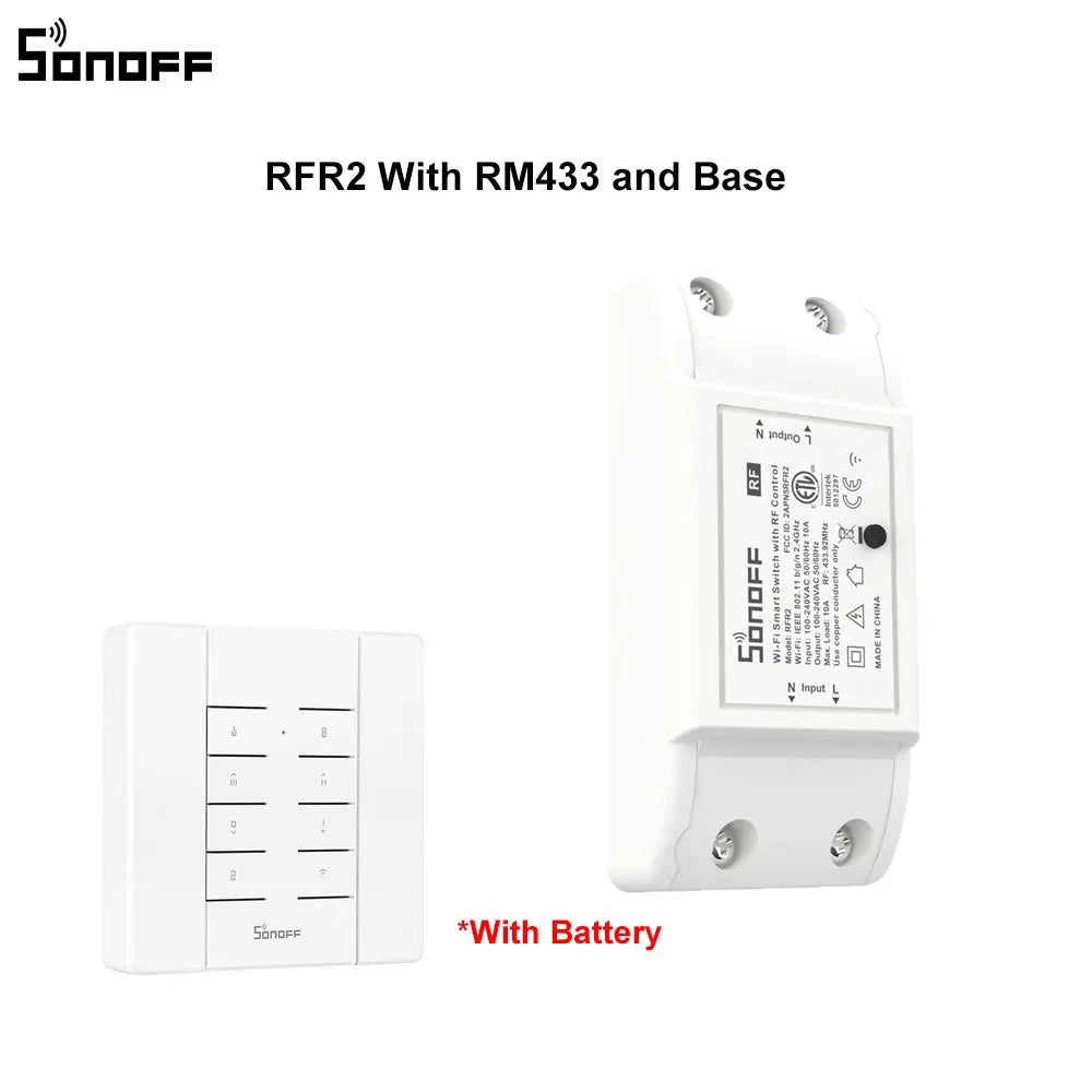 Interruptor Inteligente SONOFF RF R2 WiFi + RF 433MHz - Controle Remoto - Automação Residencial