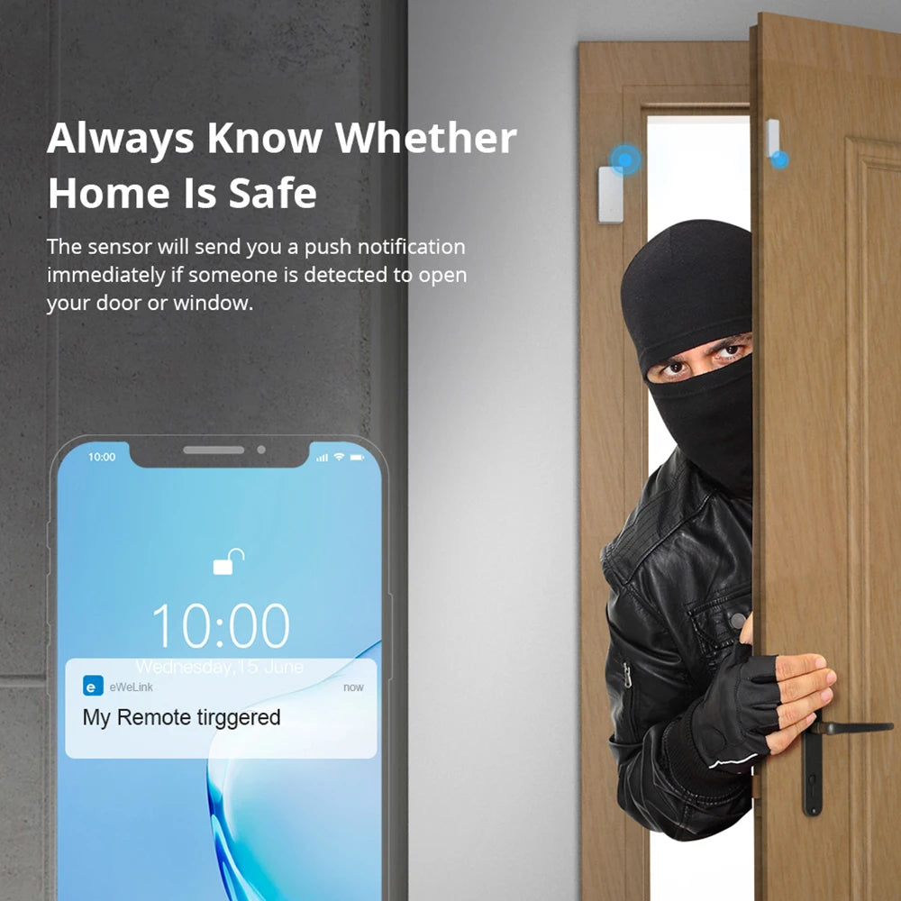 Sensor de Porta e Janela SONOFF DW2-RF 433MHz - Sem Fio - Automação Residencial