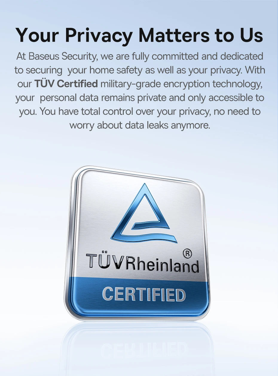 Câmera Baseus Security S1 2K Solar WiFi com Sistema de Rastreamento Solar 145° IP67