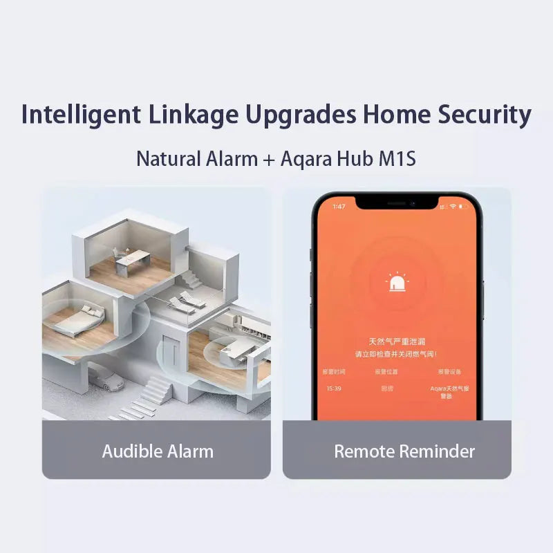 Aqara inteligente detector de gás natural zigbee alarme vazamento gás ligação inteligente segurança em casa inteligente para xiaomi mi casa homekit app