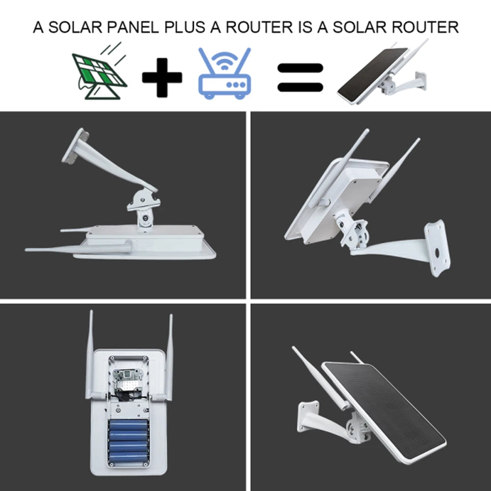 Roteador solar 4g, 6w, 10w, 15w, repetidor wi-fi, movido a energia solar, tudo em um, alcance wi-fi 50m, ip66, à prova d'água, total de baterias de 12000mah
