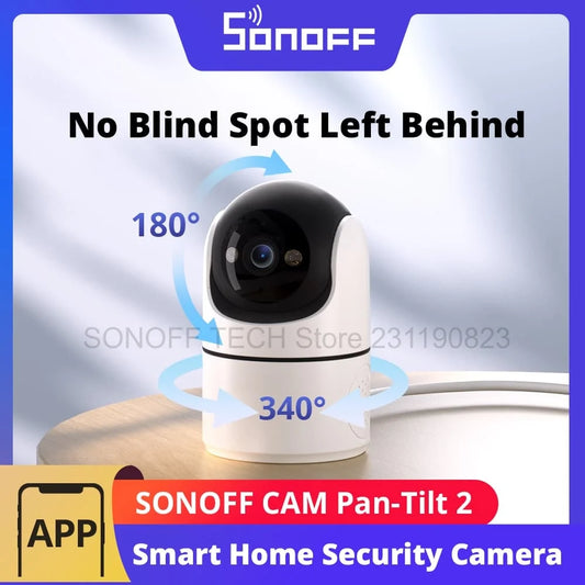 Câmera de Segurança Interna Inteligente 360° com Visão Noturna Detecção IA e Alexa SONOFF CAM Pan-Tilt 2