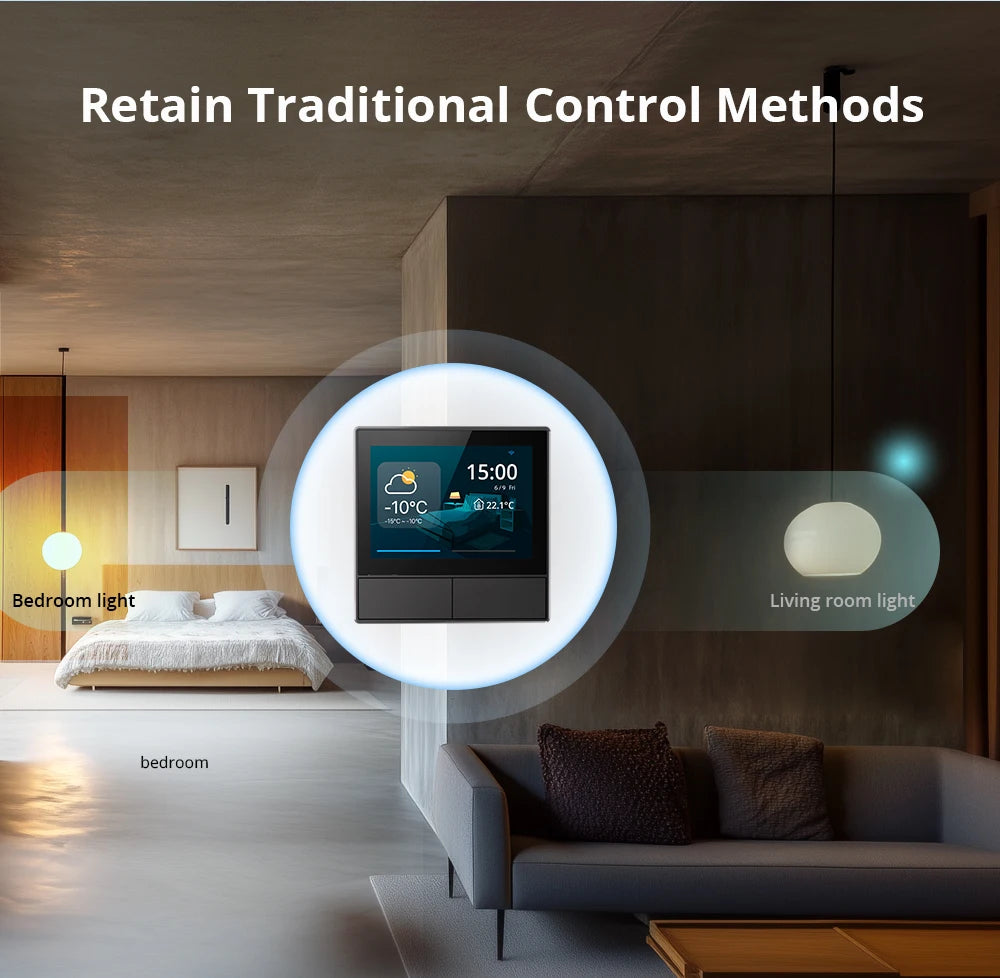 SONOFF NSPanel – Painel Touchscreen 3,5" WiFi com Controle de Cenas, Termostato e Display Meteorológico
