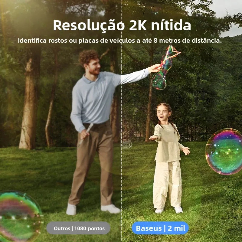 Câmera Baseus S1 Lite 2K 4MP Solar Dupla Lente 135° POE IP67 WiFi