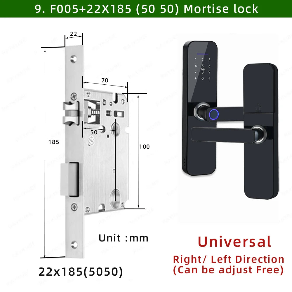 Raykube f005 ip65 à prova dip65 água tuya wifi fechadura eletrônica inteligente com impressão digital/cartão inteligente/senha/chave/desbloqueio de aplicativo