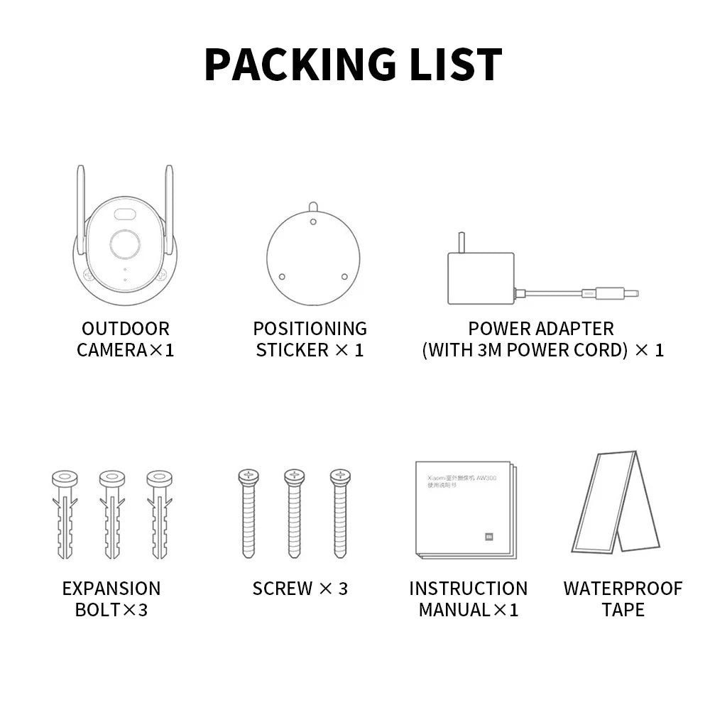 Câmera Xiaomi AW300 2K Outdoor - IP66 - Visão Noturna Colorida - WiFi 2.4GHz - Zoom 4x - Mi Home