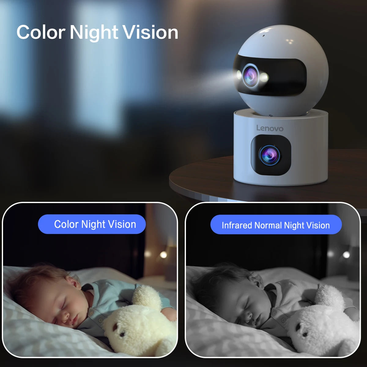 Câmera IP WiFi Lente Dupla 6MP | Pan 360°, Rastreamento Automático e Visão Noturna Colorida – Lenovo