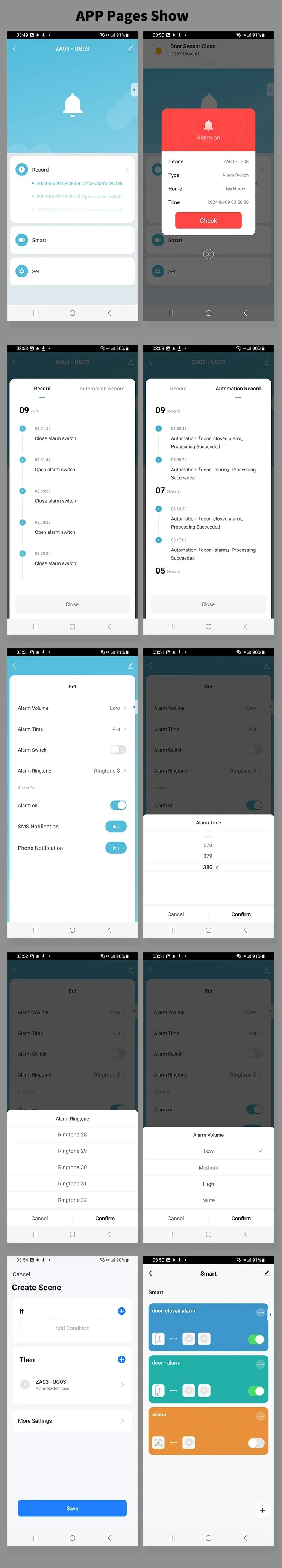 Tuya zigbee wifi sirene inteligente alarme 100db alto-falante para segurança em casa inteligente funciona com smartlife alexa yandex