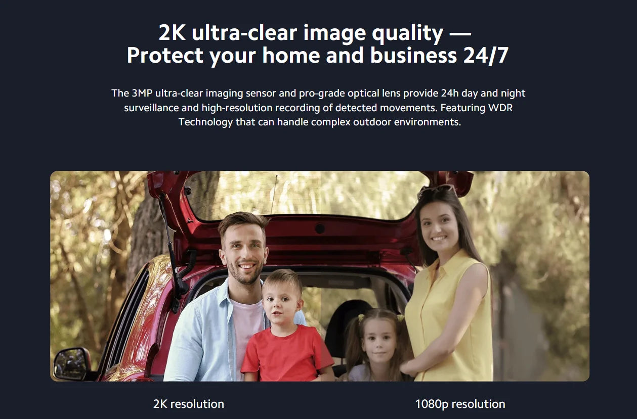 Câmera Xiaomi AW300 2K Outdoor - IP66 - Visão Noturna Colorida - WiFi 2.4GHz - Zoom 4x - Mi Home