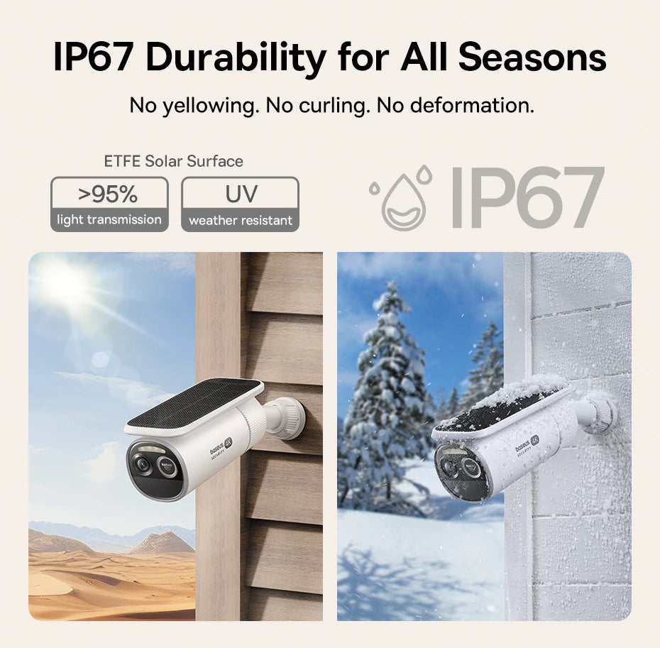 Câmera Baseus Security S2 4K Solar WiFi com Face ID e IP67 - 145° FOV