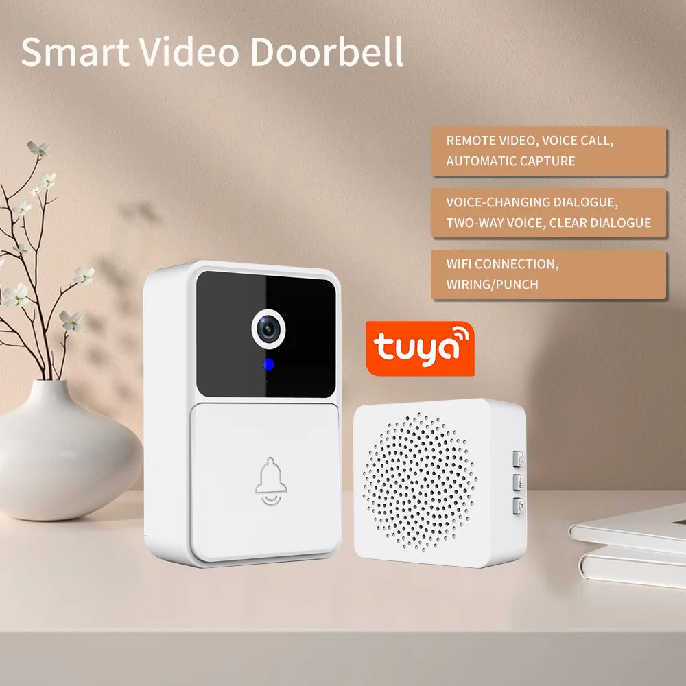 Tuya casa inteligente ao ar livre sem fio vídeo campainha wi fi câmera de telefone ao ar livre segurança vídeo porteiro visão noturna conveniente seguro